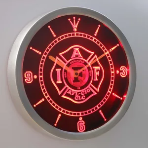 IAFF International Association of Fire Fighters LED Neon Wall Clock