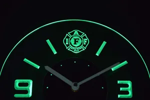 IAFF International Association of Fire Fighters Modern LED Neon Wall Clock