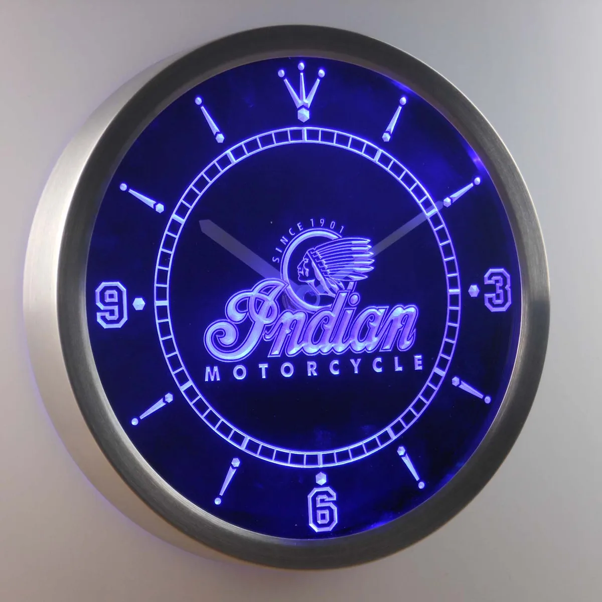 Indian Old Logo LED Neon Wall Clock