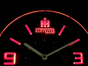 International Harvester Tractors Modern LED Neon Wall Clock