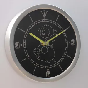 Invader Zim Gir and Piggy LED Neon Wall Clock