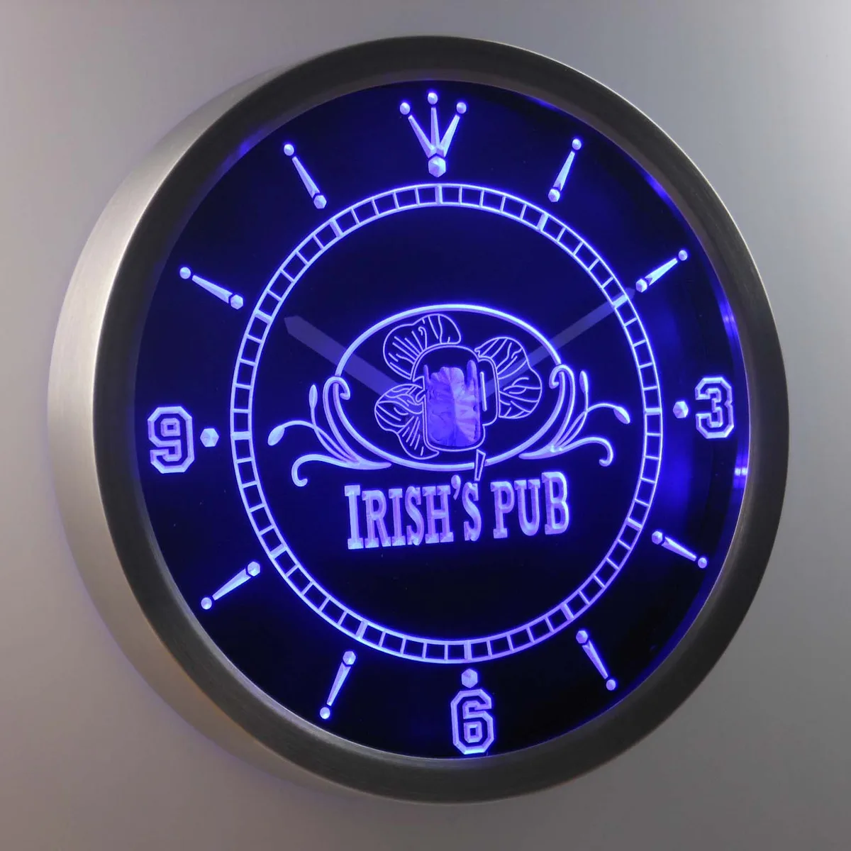Irish's Pub LED Neon Wall Clock