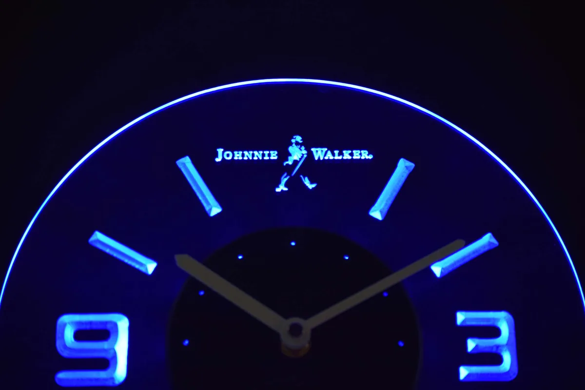 Johnnie Walker Modern LED Neon Wall Clock
