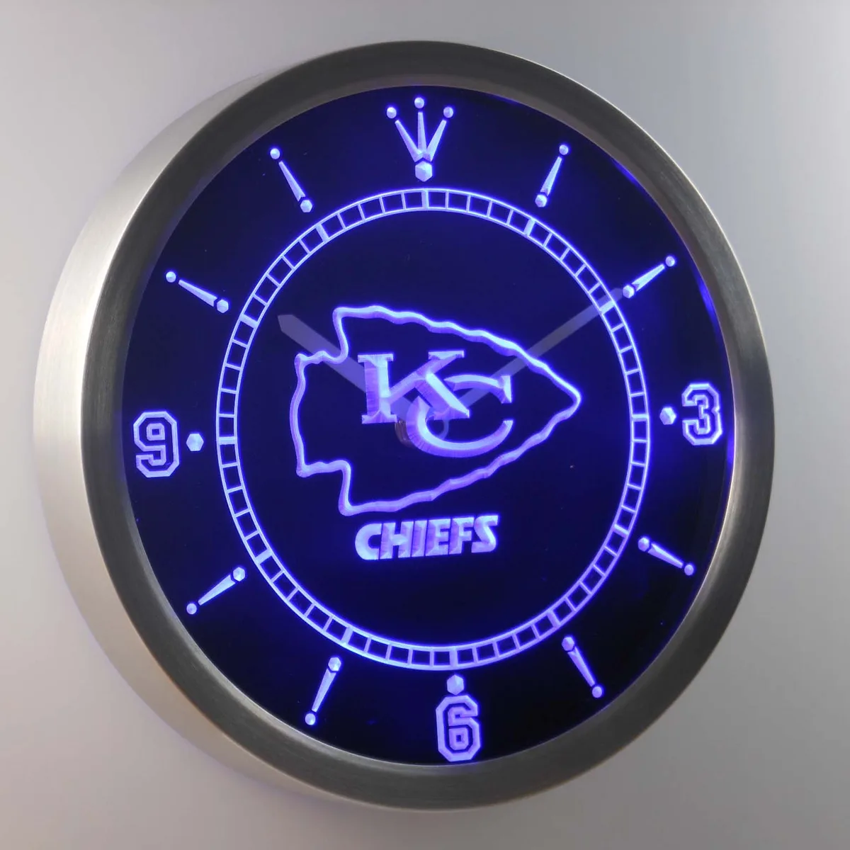 Kansas City Chiefs LED Neon Wall Clock