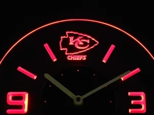 Kansas City Chiefs Modern LED Neon Wall Clock