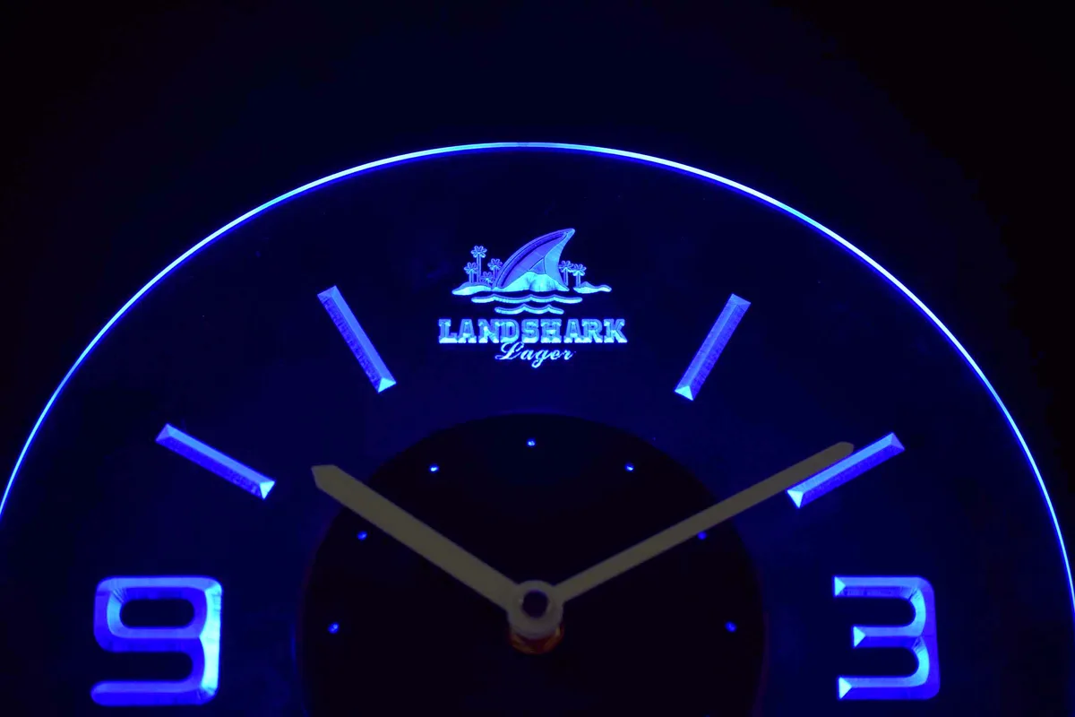 Landshark Modern LED Neon Wall Clock