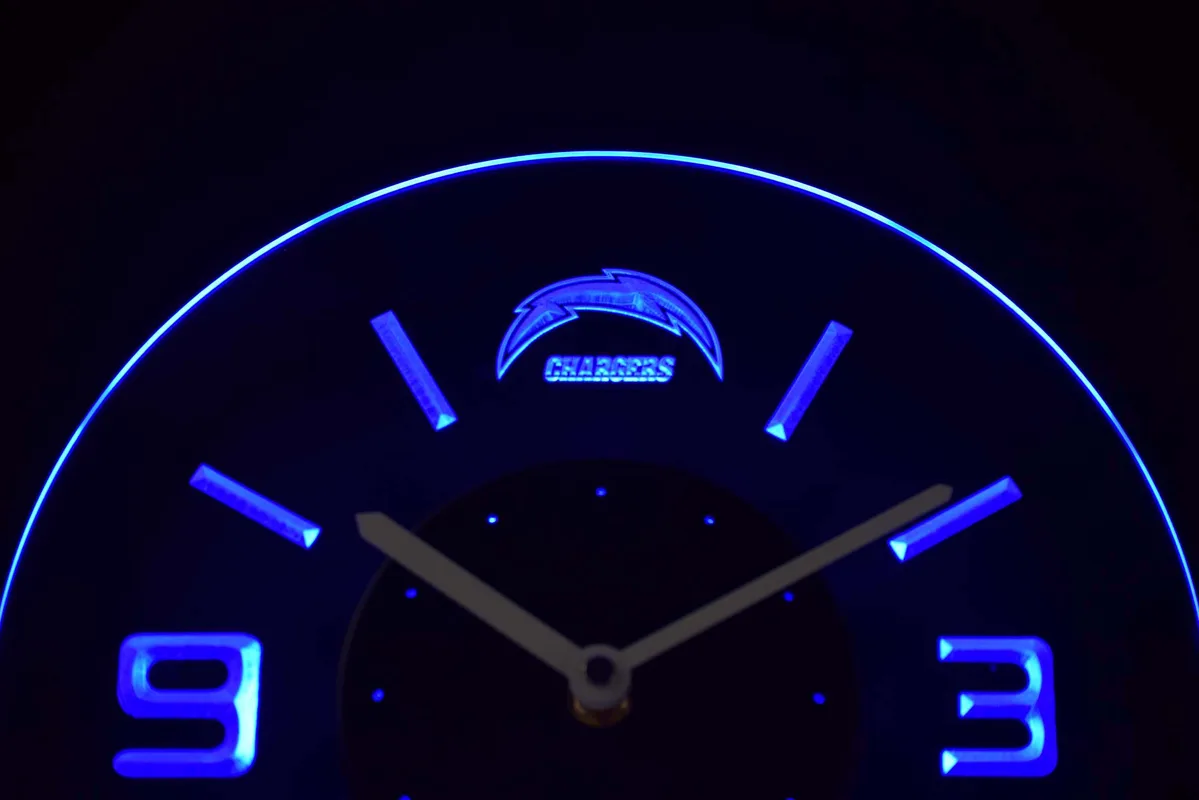 Los Angeles Chargers Modern LED Neon Wall Clock