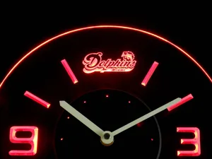 Miami Dolphins Modern LED Neon Wall Clock - Legacy Edition