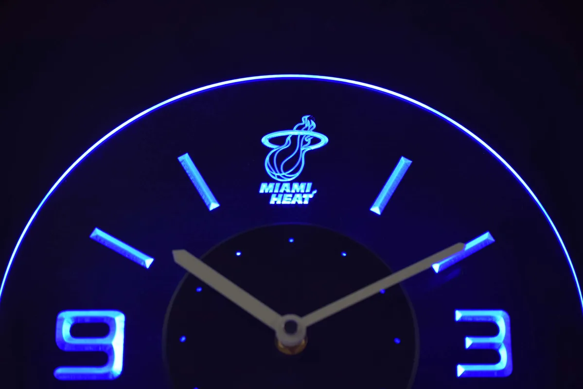 Miami Heat Modern LED Neon Wall Clock
