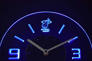 Miami Heat Modern LED Neon Wall Clock