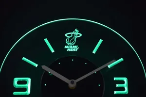 Miami Heat Modern LED Neon Wall Clock