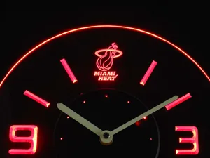 Miami Heat Modern LED Neon Wall Clock