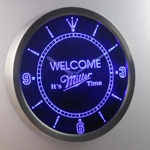 Miller It's Miller Time Welcome LED Neon Wall Clock