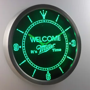 Miller It's Miller Time Welcome LED Neon Wall Clock