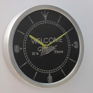 Miller It's Miller Time Welcome LED Neon Wall Clock