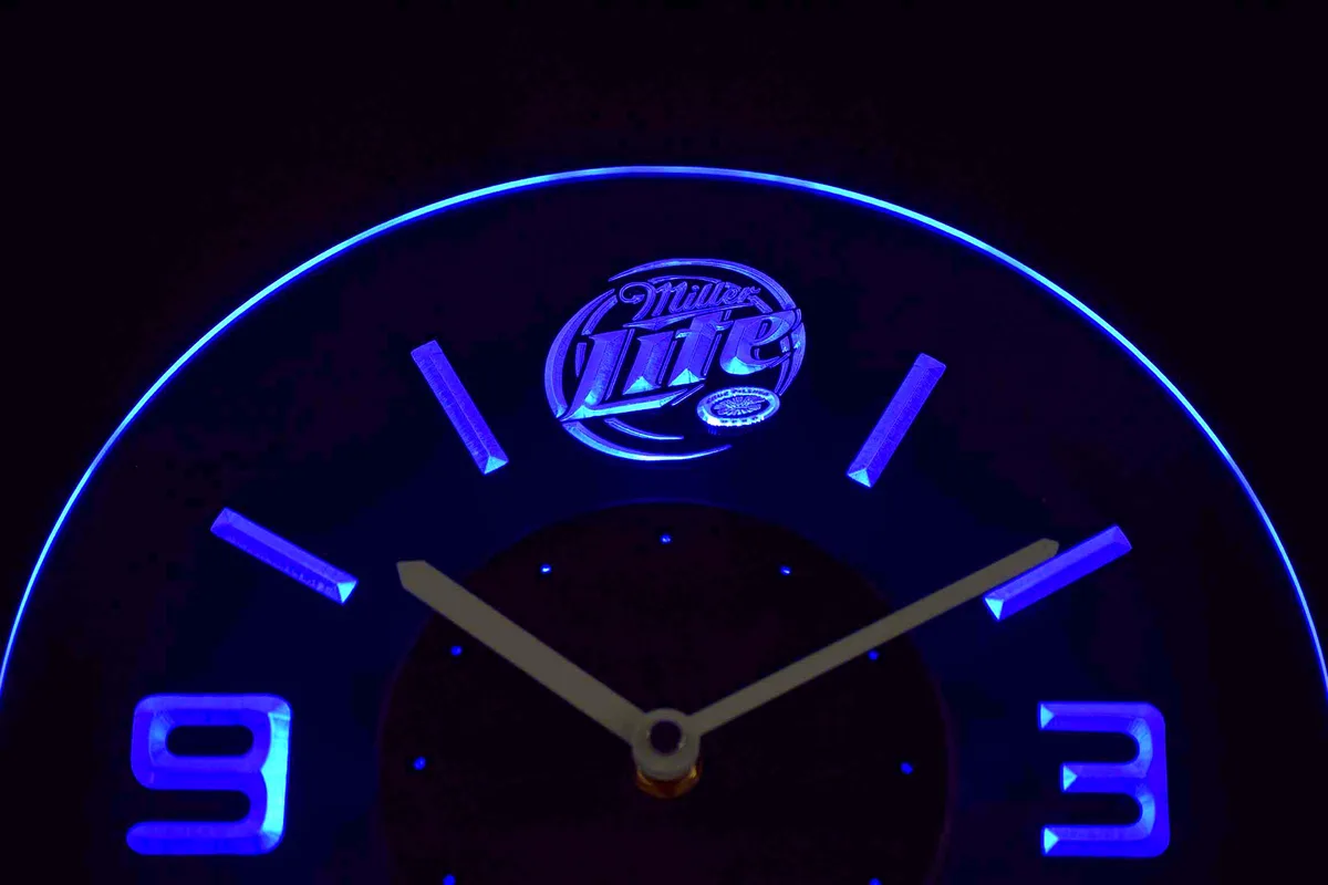 Miller Lite Modern LED Neon Wall Clock