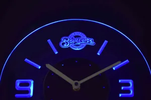 Milwaukee Brewers Modern LED Neon Wall Clock