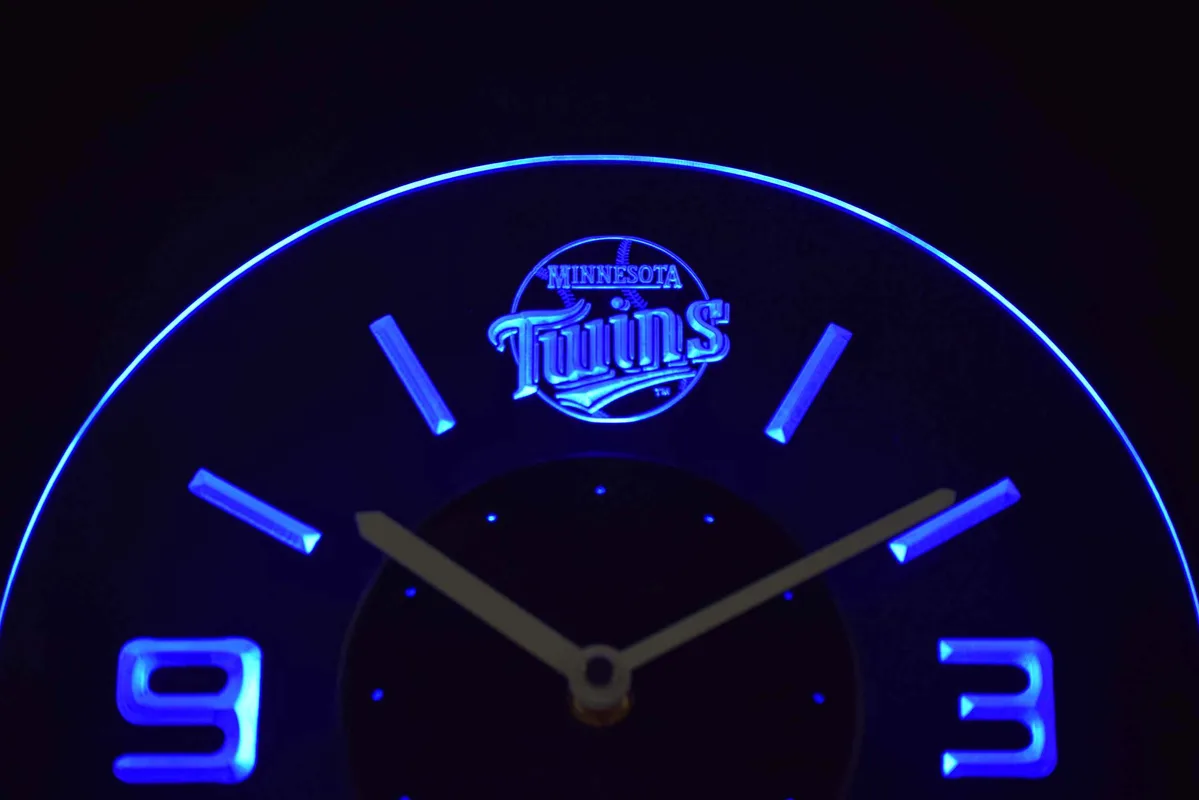Minnesota Twins Modern LED Neon Wall Clock - Legacy Edition