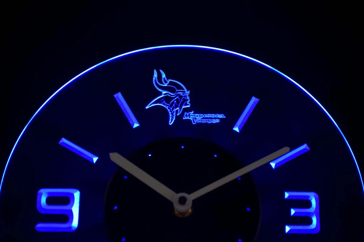 Minnesota Vikings Modern LED Neon Wall Clock