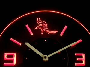 Minnesota Vikings Modern LED Neon Wall Clock