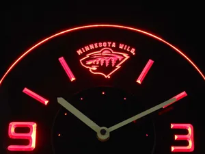Minnesota Wild Modern LED Neon Wall Clock