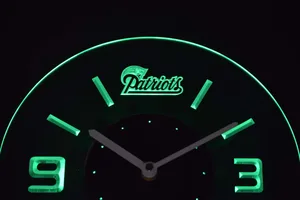 New England Patriots Modern LED Neon Wall Clock