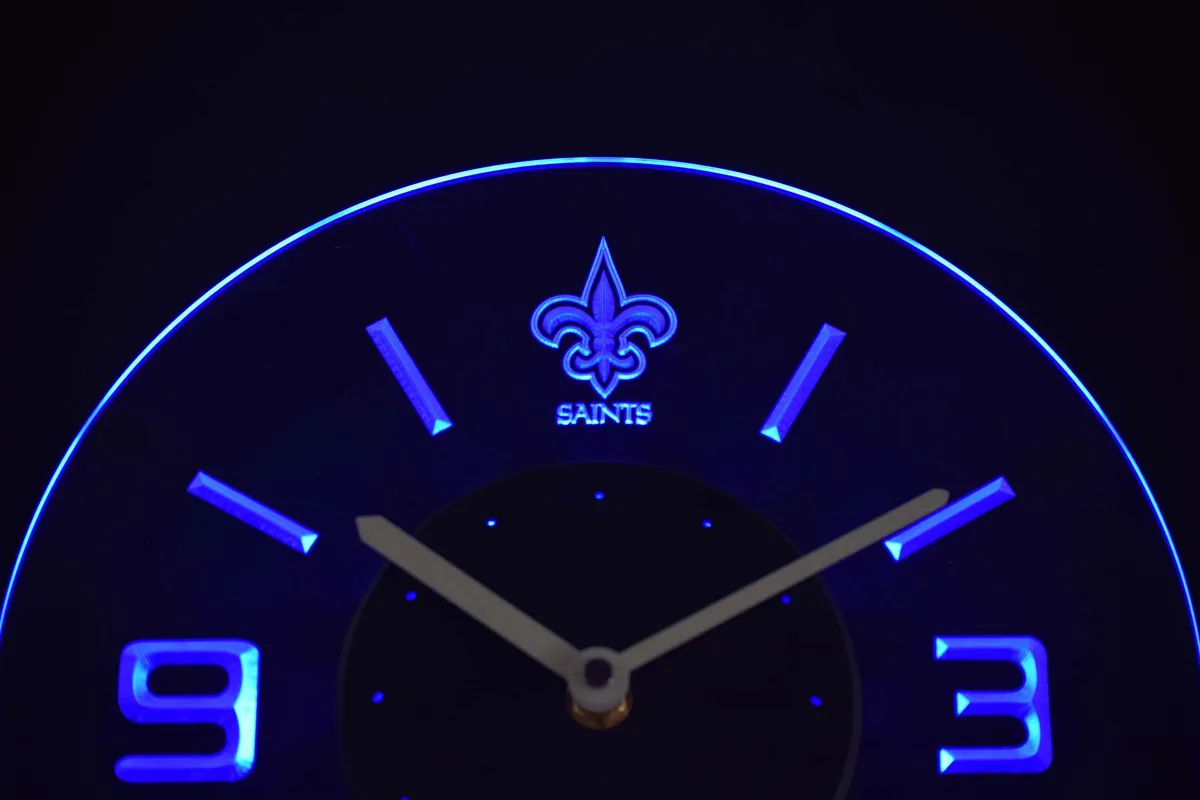 New Orleans Saints Modern LED Neon Wall Clock