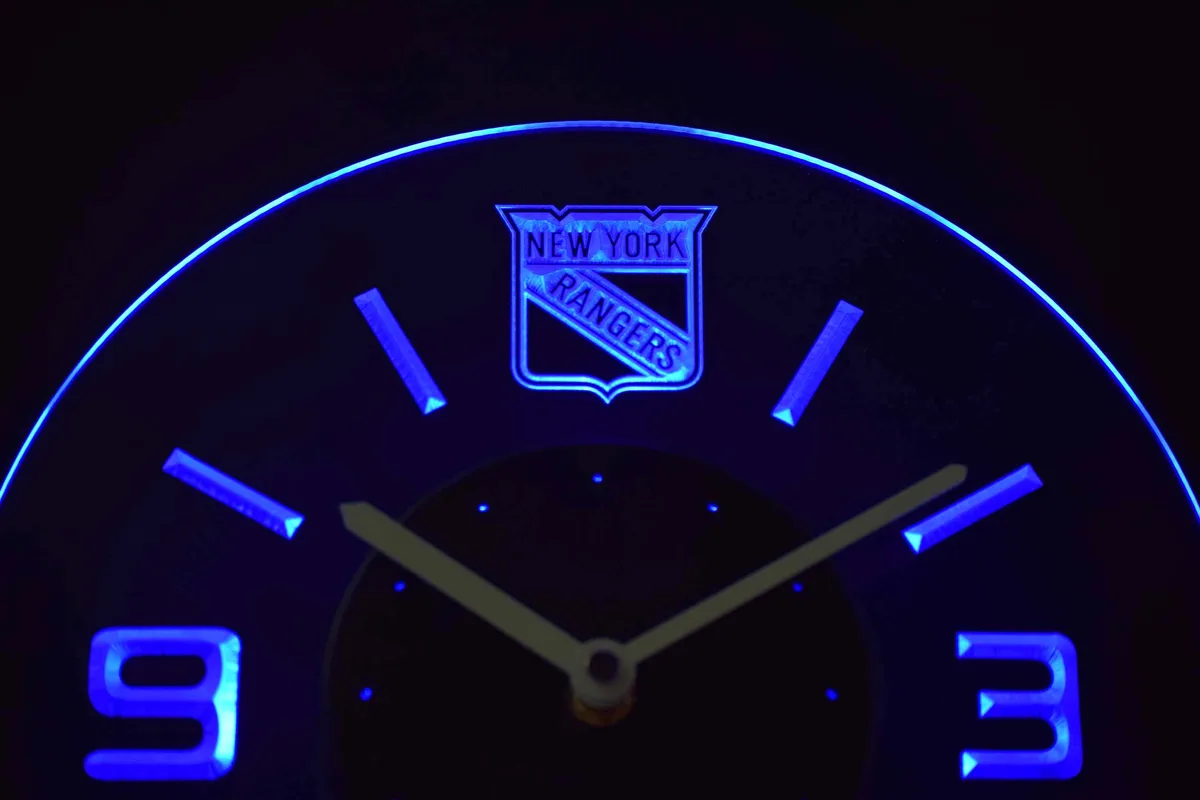 New York Rangers Modern LED Neon Wall Clock