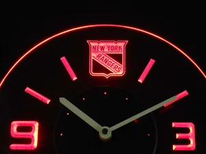 New York Rangers Modern LED Neon Wall Clock