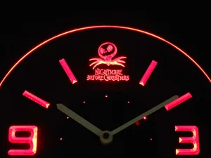 Nightmare Before Christmas Modern LED Neon Wall Clock