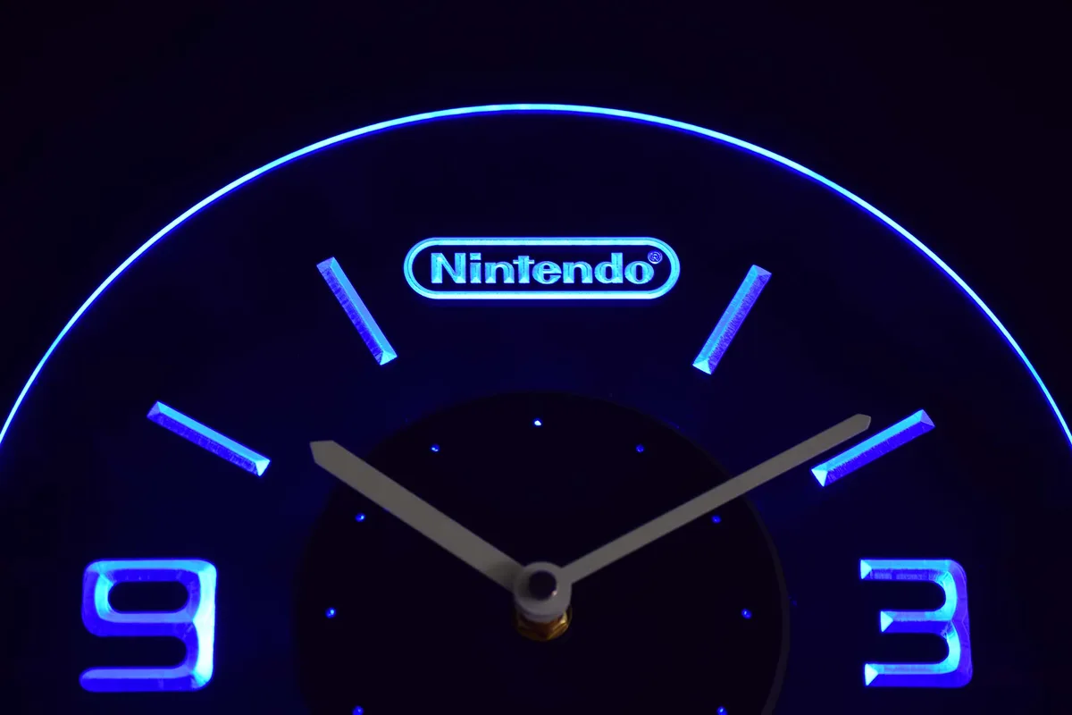 Nintendo Modern LED Neon Wall Clock