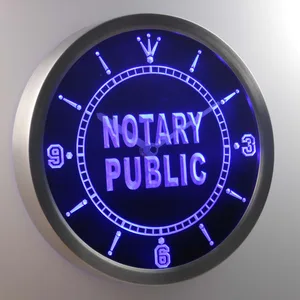 Notary Public LED Neon Wall Clock