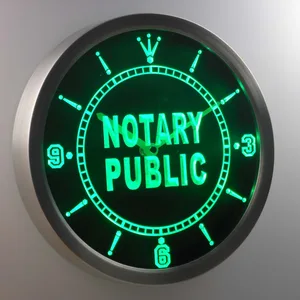 Notary Public LED Neon Wall Clock