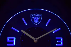 Oakland Raiders Modern LED Neon Wall Clock