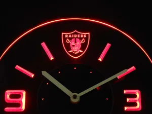 Oakland Raiders Modern LED Neon Wall Clock