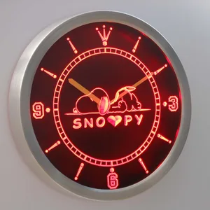 Peanuts Snoopy Heart LED Neon Wall Clock
