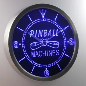 Pinball Machines LED Neon Wall Clock