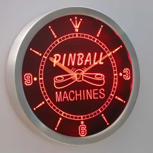 Pinball Machines LED Neon Wall Clock