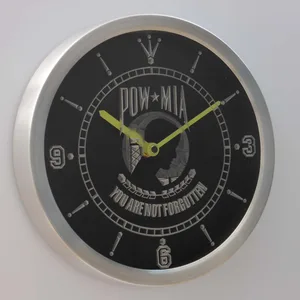 POW MIA LED Neon Wall Clock