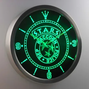 Resident Evil STARS LED Neon Wall Clock