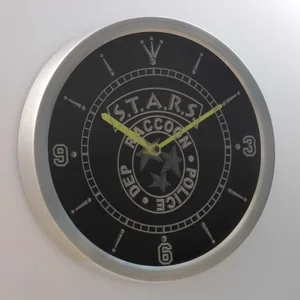 Resident Evil STARS LED Neon Wall Clock