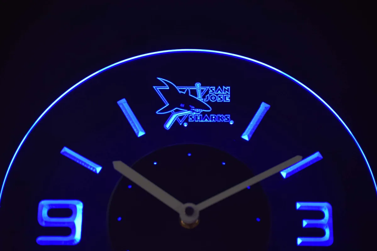 San Jose Sharks Modern LED Neon Wall Clock