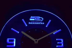 Seattle Seahawks Modern LED Neon Wall Clock