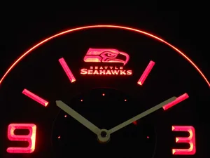 Seattle Seahawks Modern LED Neon Wall Clock