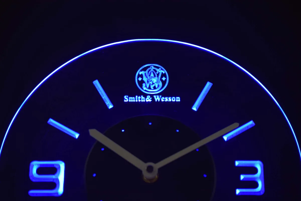 Smith & Wesson Modern LED Neon Wall Clock