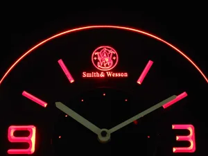 Smith & Wesson Modern LED Neon Wall Clock