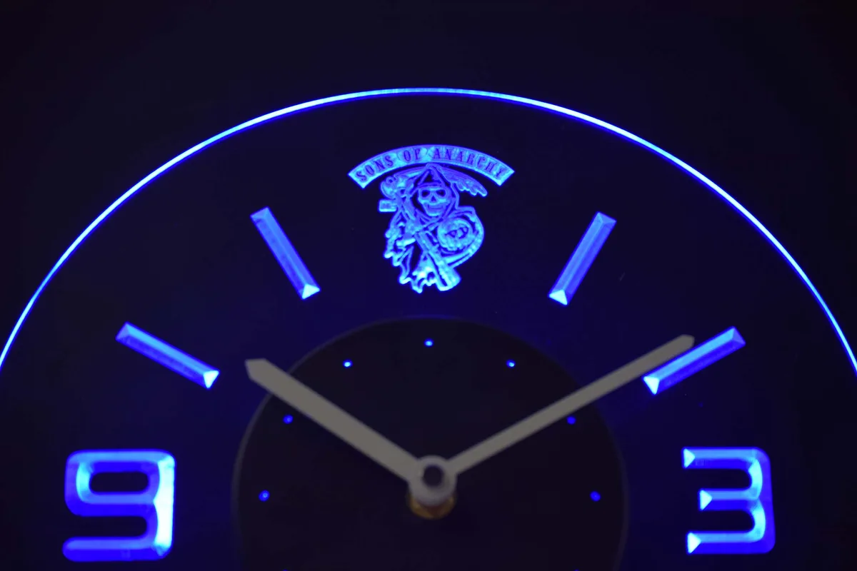Sons of Anarchy Modern LED Neon Wall Clock