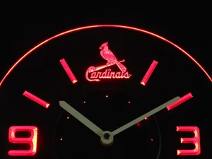 St Louis Cardinals Modern LED Neon Wall Clock