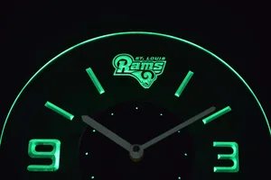 St Louis Rams Modern LED Neon Wall Clock - Legacy Edition