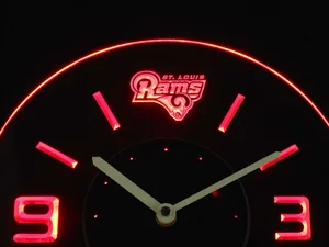 St Louis Rams Modern LED Neon Wall Clock - Legacy Edition